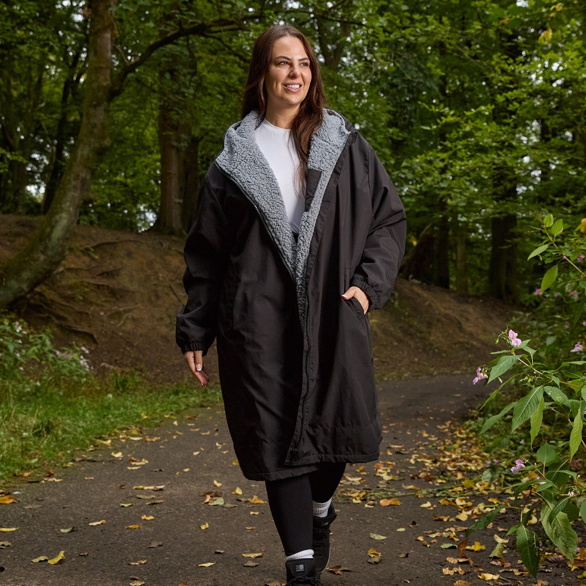Oversized Waterproof Robe with Sherpa Fleece Lining
