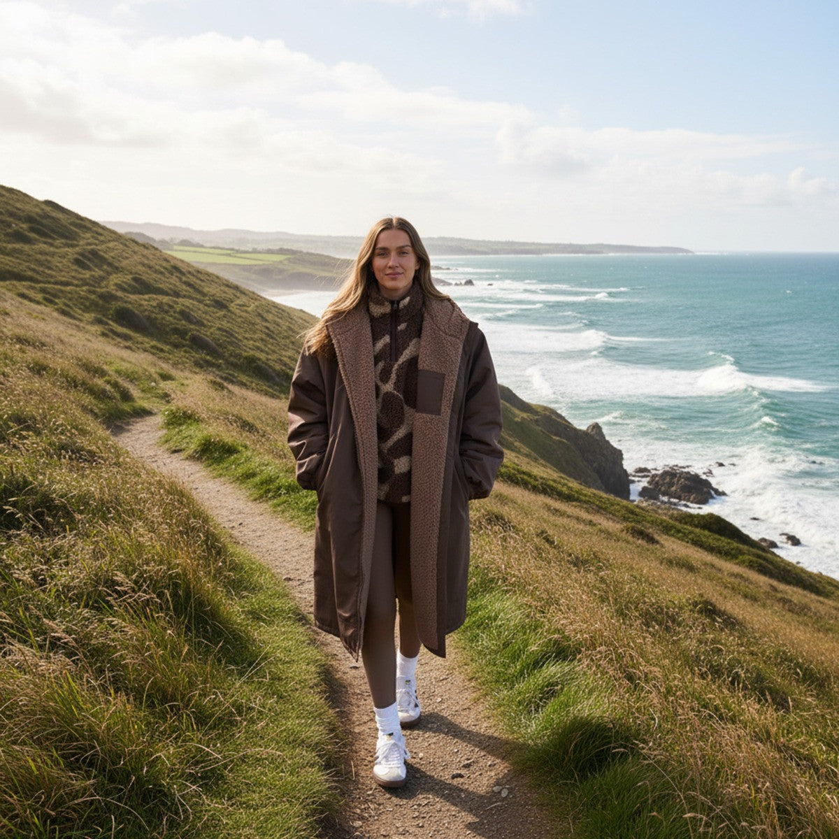 Oversized Waterproof Robe with Sherpa Fleece Lining
