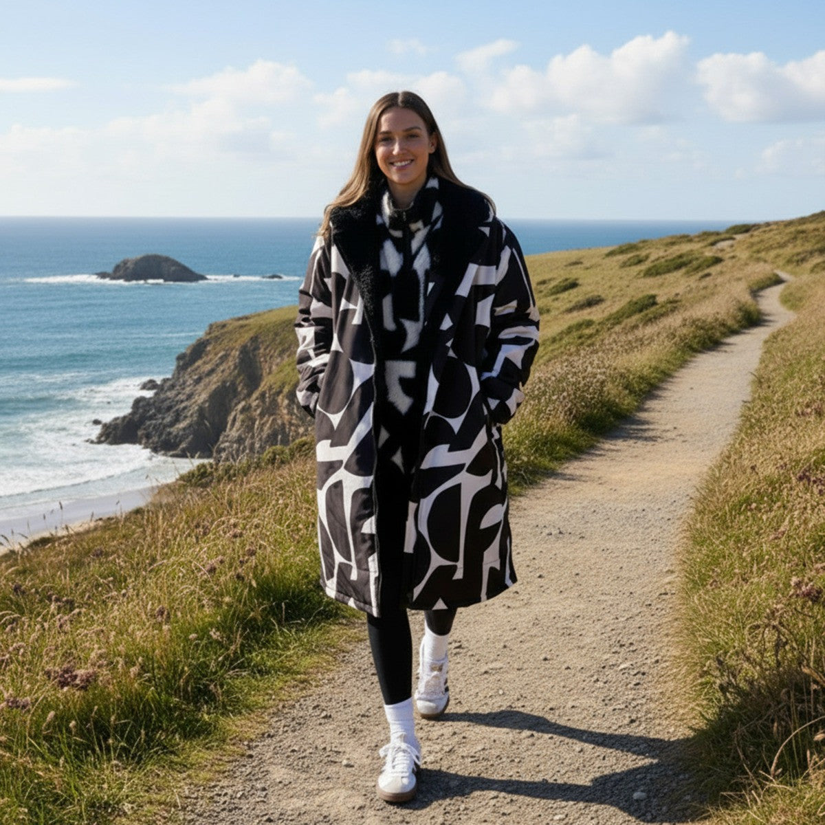 Oversized Waterproof Robe with Sherpa Fleece Lining