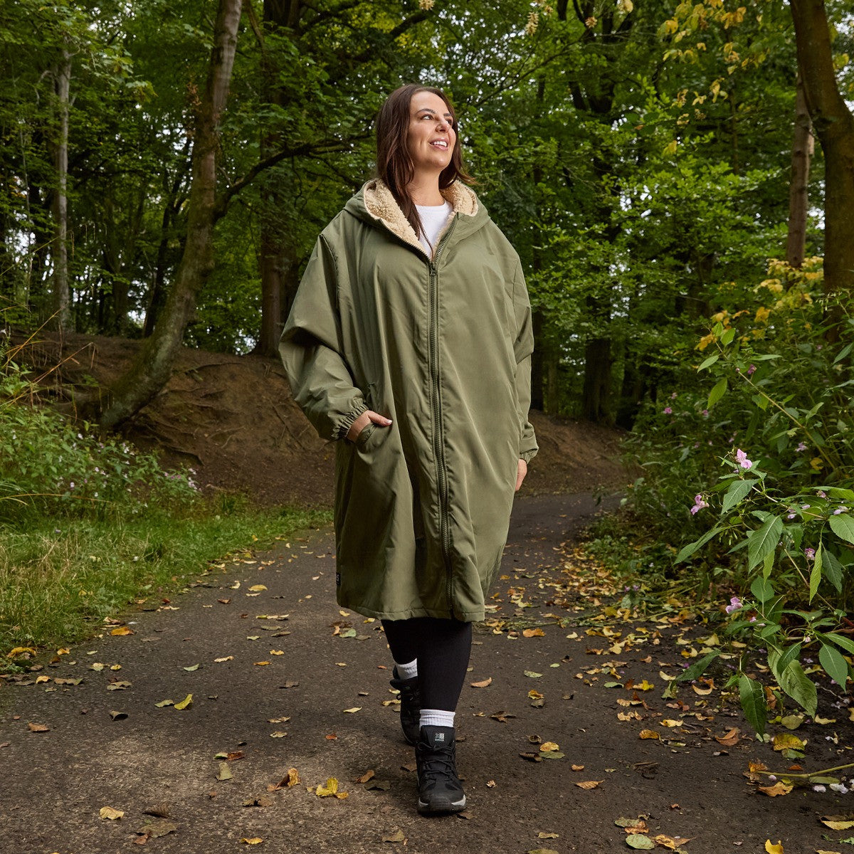 Oversized Waterproof Robe with Sherpa Fleece Lining